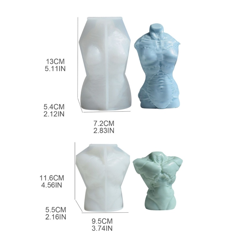 Khuôn Silicone Làm Xà Phòng Thủ Công Hình Cơ Thể Người Chống Dính