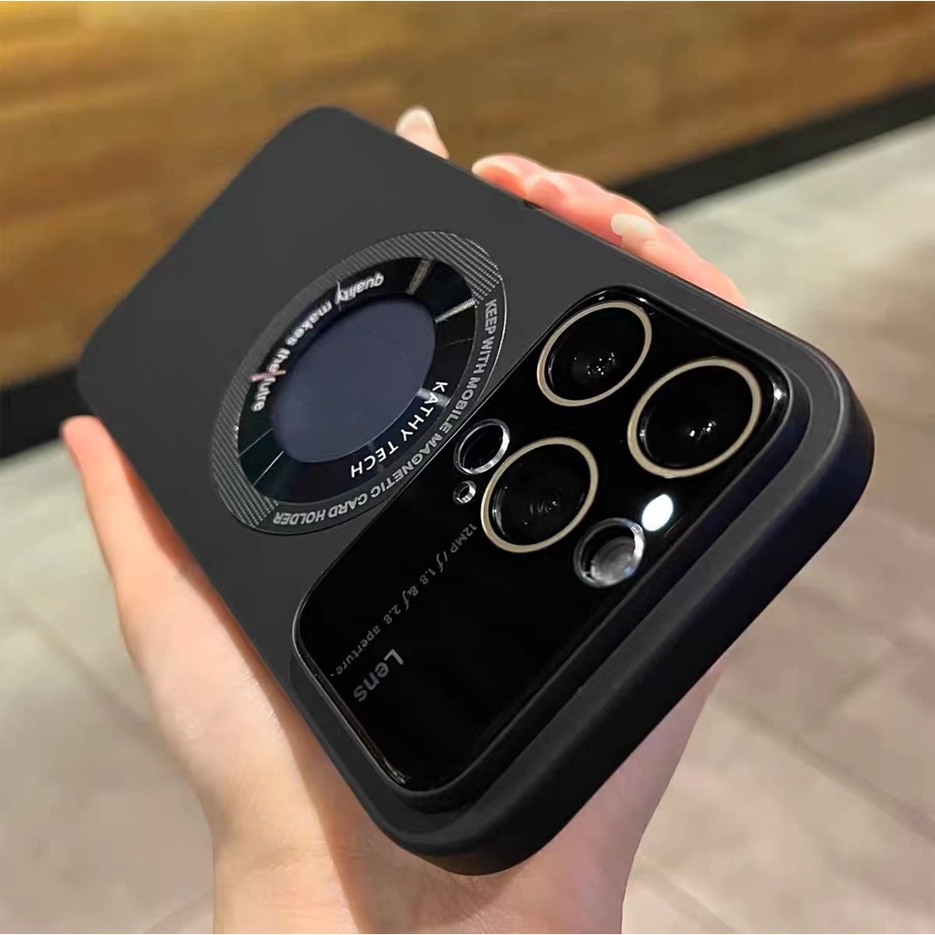 Ốp Điện Thoại Kim Loại Từ Tính Chống Sốc Bề Mặt Nhám Sang Trọng Cho iPhone 13 12 14 Pro Max 14 Plus