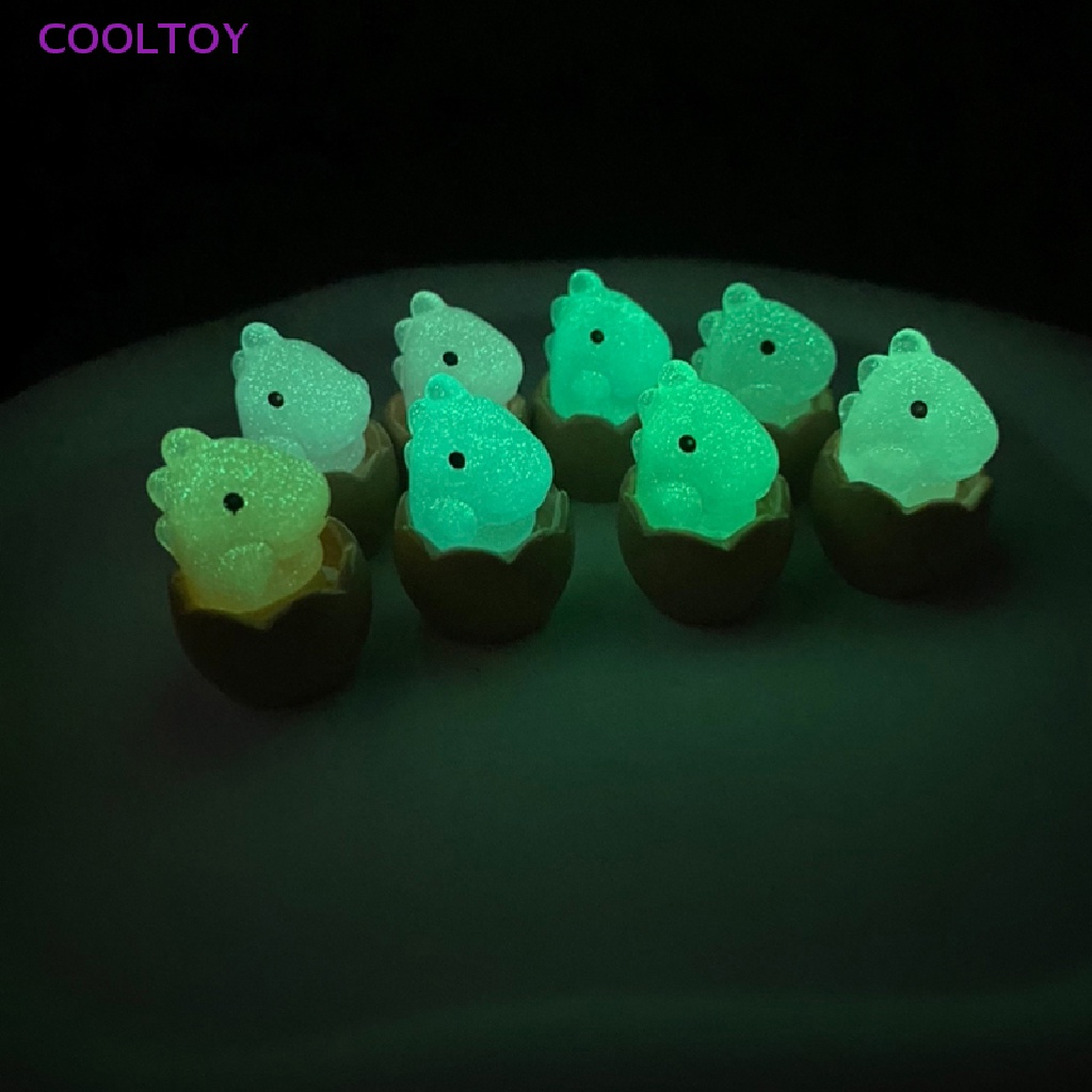 Bộ 2 Mô Hình Khủng Long Mini Bằng Nhựa Resin Dạ Quang Dễ Thương Trang Trí Nhà Cửa / Xe Hơi