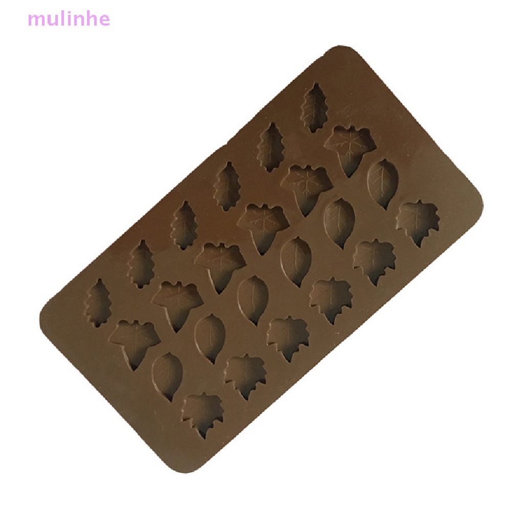 1 Khuôn Làm Bánh / Sô Cô La / Xà Phòng Hình Chiếc Lá 3D Bằng Silicone 24 Ngăn