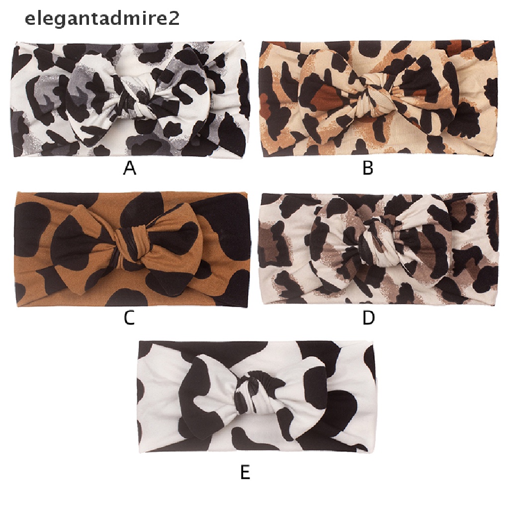 Băng Đô Nơ Bản Rộng Họa Tiết Da Báo Cho Bé 0-3 Tuổi