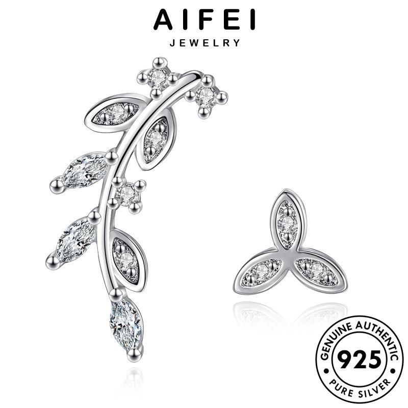 AIFEI JEWELRY sức tua moissanite trang thời khuyên cương vành kim 925 kiện trang quốc lá tai phụ nguyên xỏ nữ Thời hàn bản thật thời tròn bông bạc E130