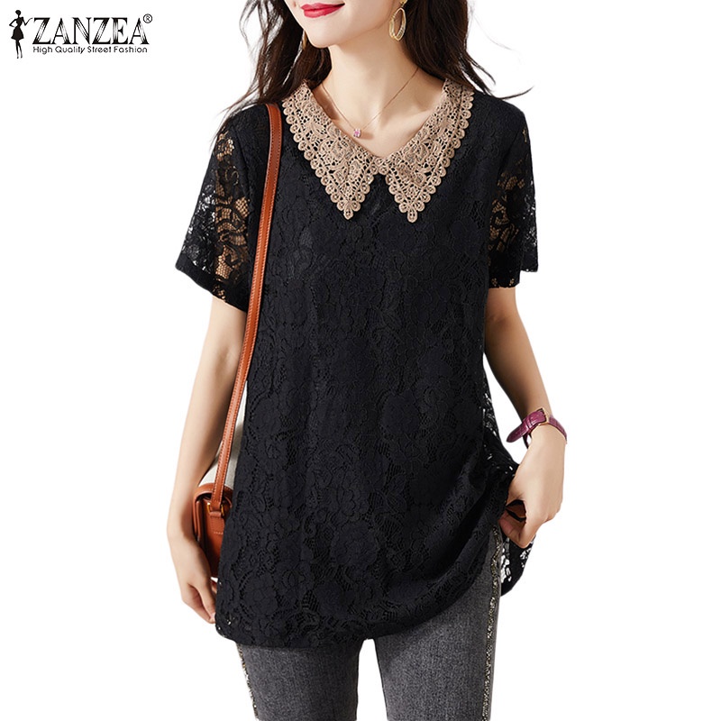 Áo nữ ZANZEA tay ngắn cổ chữ V thời trang quyến rũ