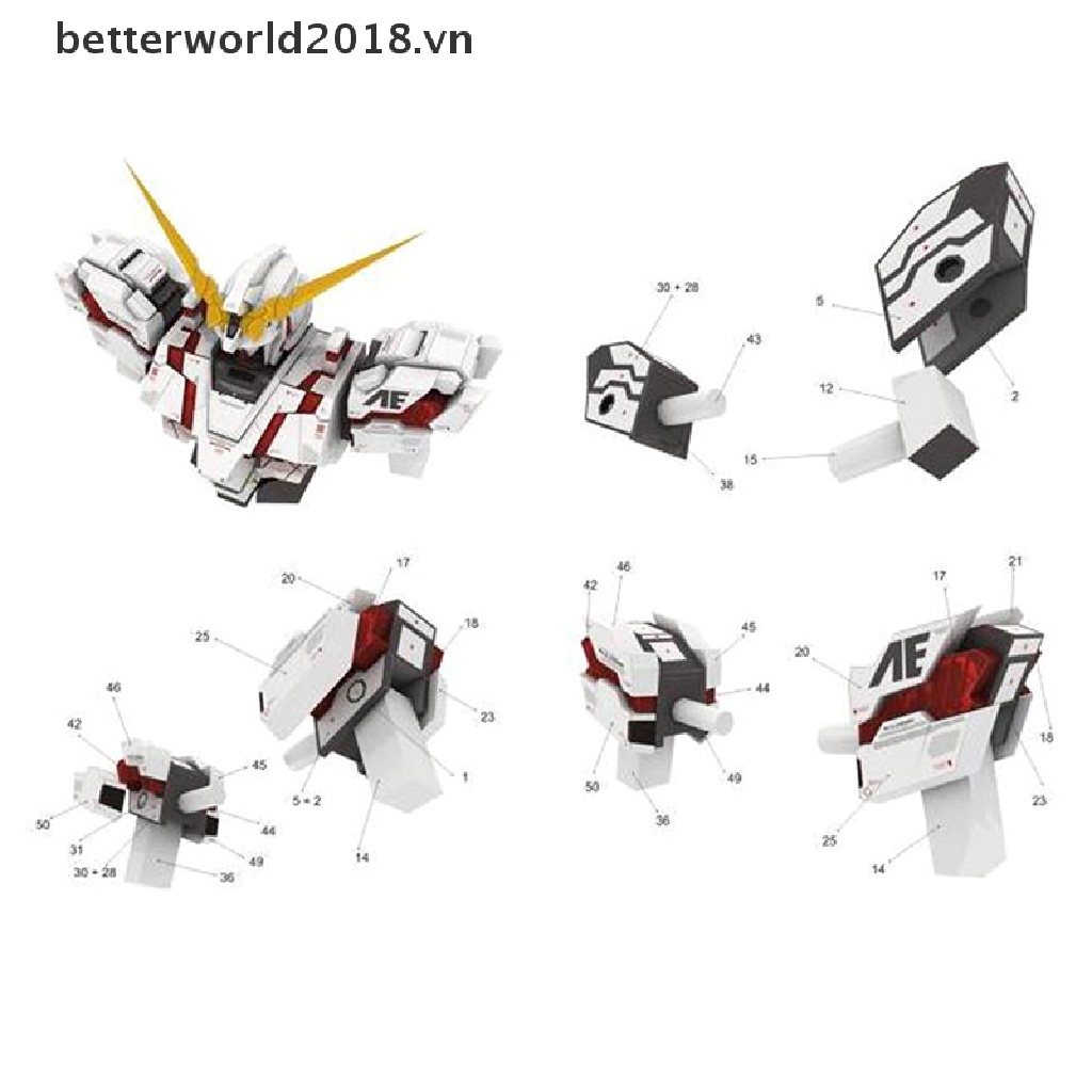 Mô Hình Gundam RX-0 Unicorn 3D Bằng Giấy Độc Đáo DIY