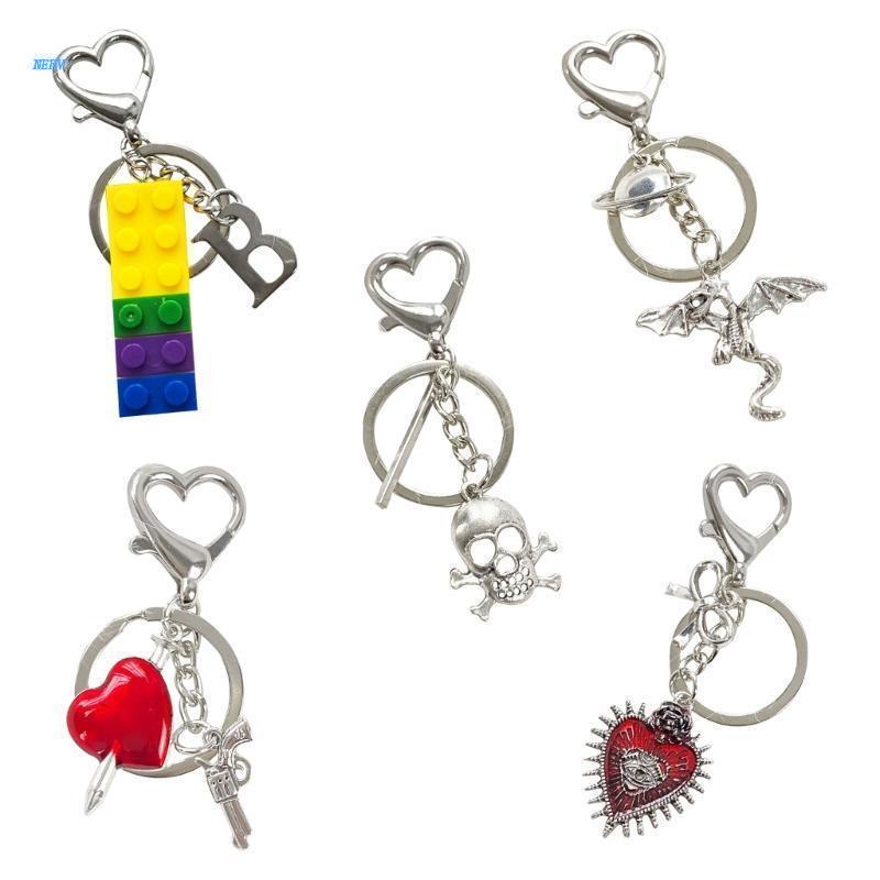 Móc Khóa Hình Khối Xây Dựng Harajuku Y2k