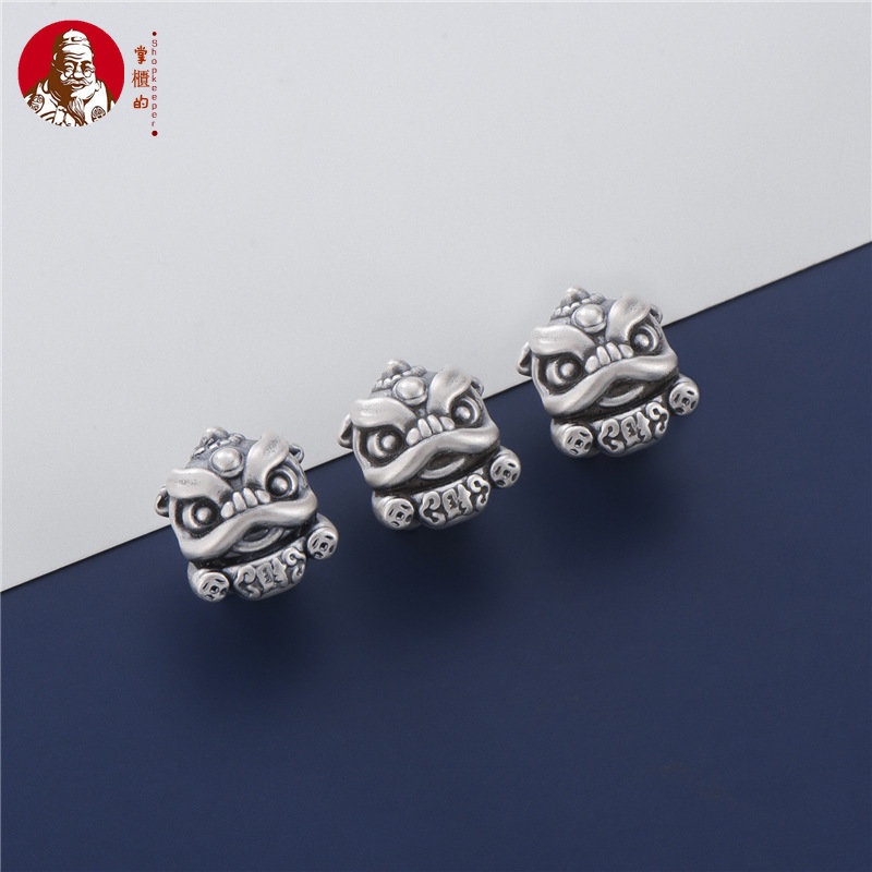 Chuỗi Hạt 3D Màu Bạc 999 Pixiu Dùng Làm Vòng Tay / Dây Bện Thủ Công DIY