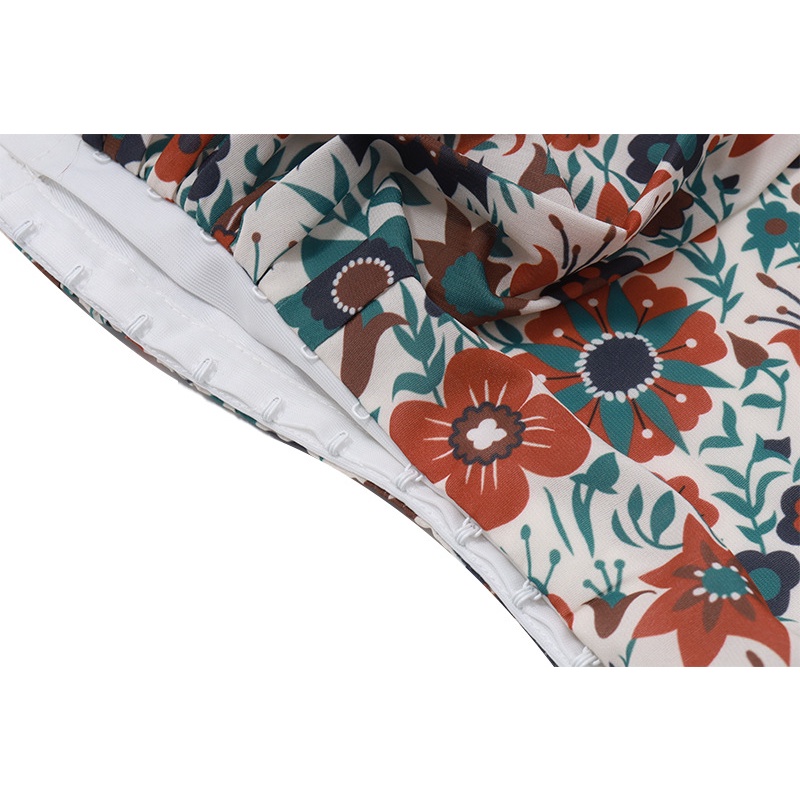 DUNEA Áo Ống Ngắn Mỏng Vừa Vặn Hở Vai In Họa Tiết Phong Cách Cổ Điển