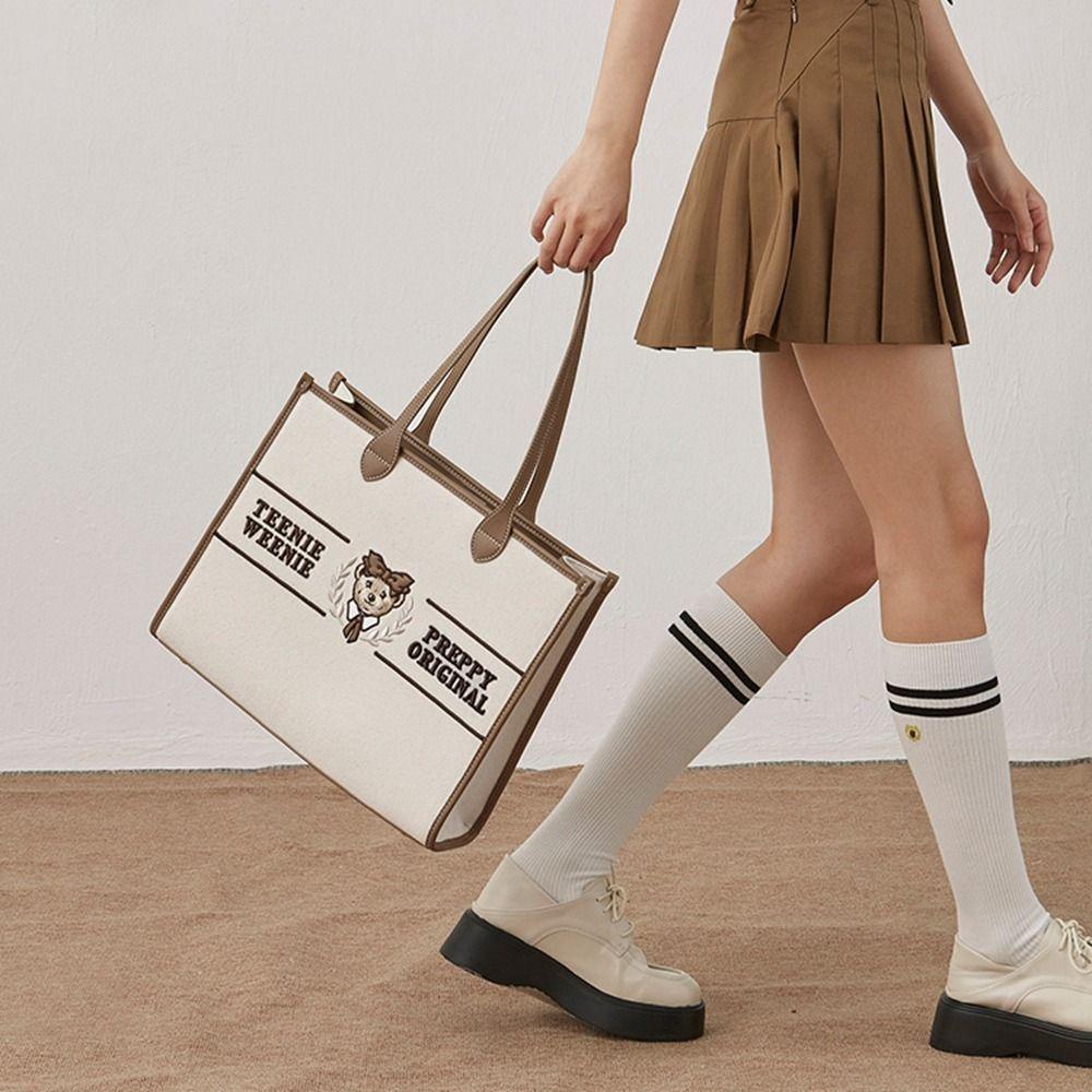 26EDIE Túi Xách Da PU Thêu Hình Gấu Đáng Yêu Cho Nữ