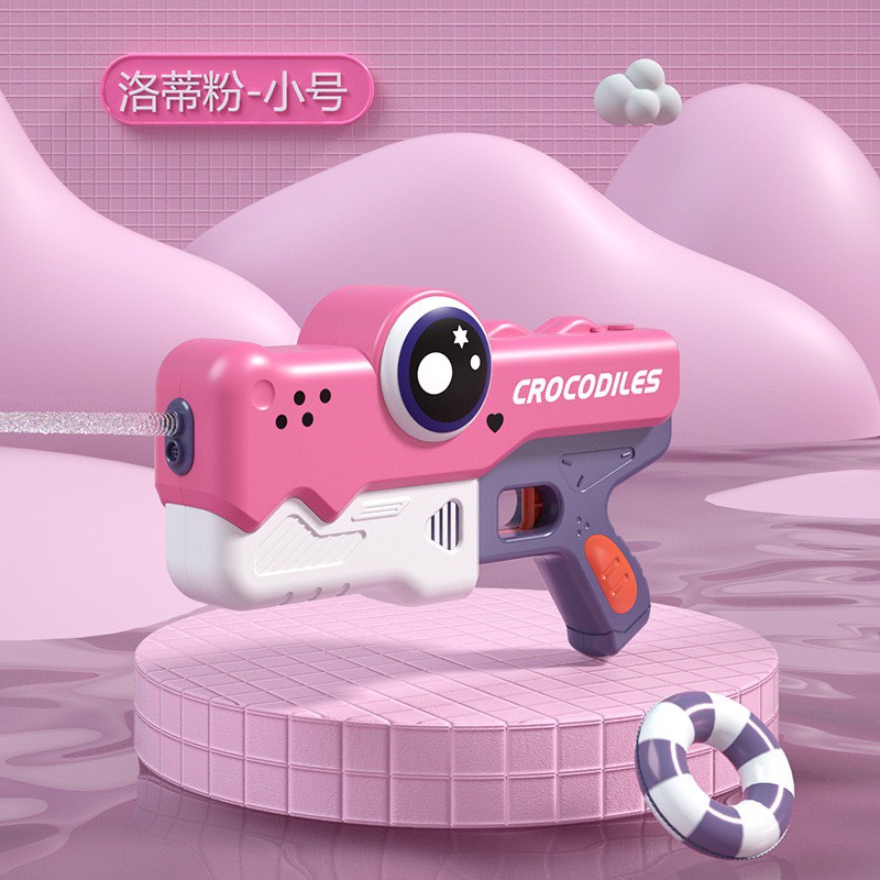 (chạy pin) Đồ chơi súng phun nước tự động pin sạc, tự động hút nước cỡ lớn mẫu cá sấu