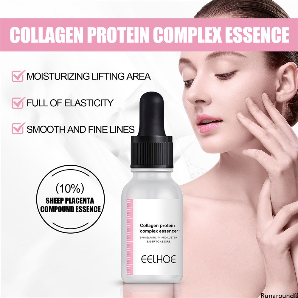 EELHOE Serum Dưỡng Trắng Kem Dưỡng Ẩm Nhau Thai Cừu Collagen Mặt Tinh Chất Làm Mờ Vết Thâm Chống Lão Hóa Nếp Nhăn Chăm Sóc Da Làm Sáng 15Ml [Runaroundf2]