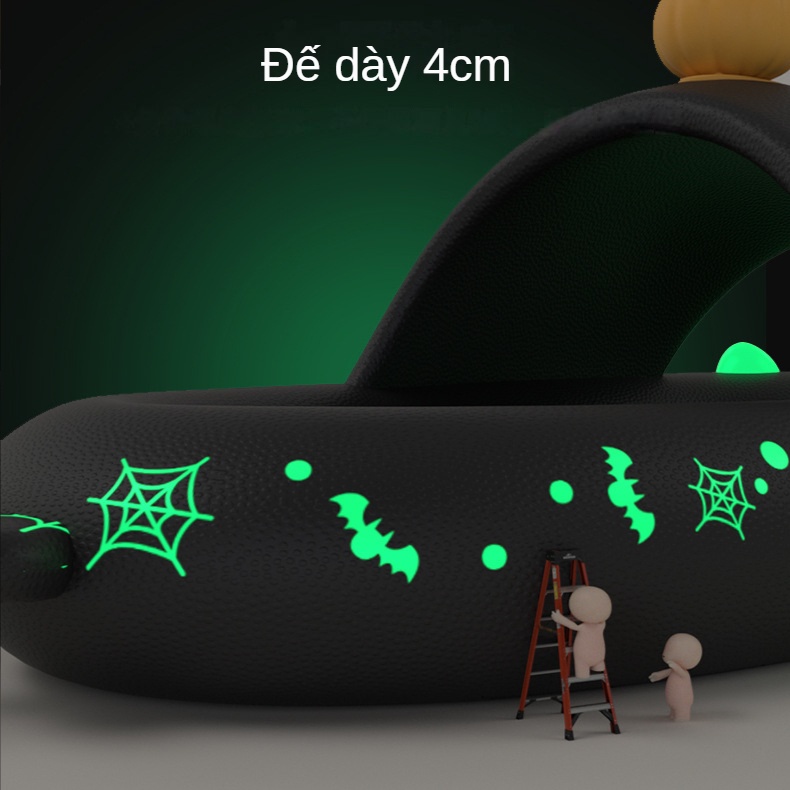 JY355-CÁ MẬP HALOWEEN - Dép đúc liền đế dày 4cm hình cá mập phát sáng thời trang nam nữ