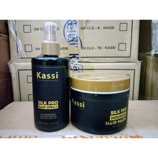 Bộ Xịt dưỡng và Hấp dầu Kassi Silk Pro Phục Hồi Tóc Hư Tổn - Chính Hãng - Date Mới