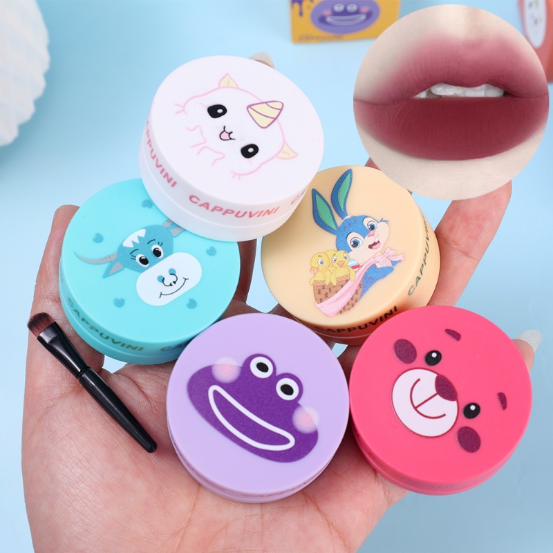 Son Môi Cappuvini Chất Nhung Lì Chống Thấm Nước Lâu Trôi Thiết Kế Vỏ Hình Động Vật Hoạt Hình Dễ Thương