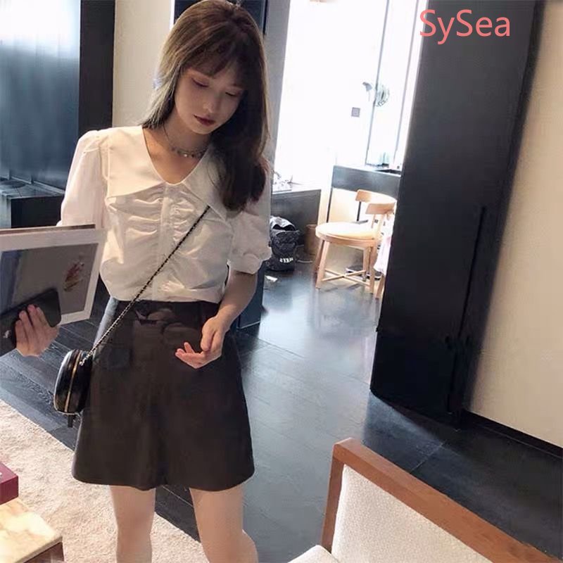 Áo Kiểu Tay Phồng Cổ Chữ V Form Rộng Phong Cách Pháp