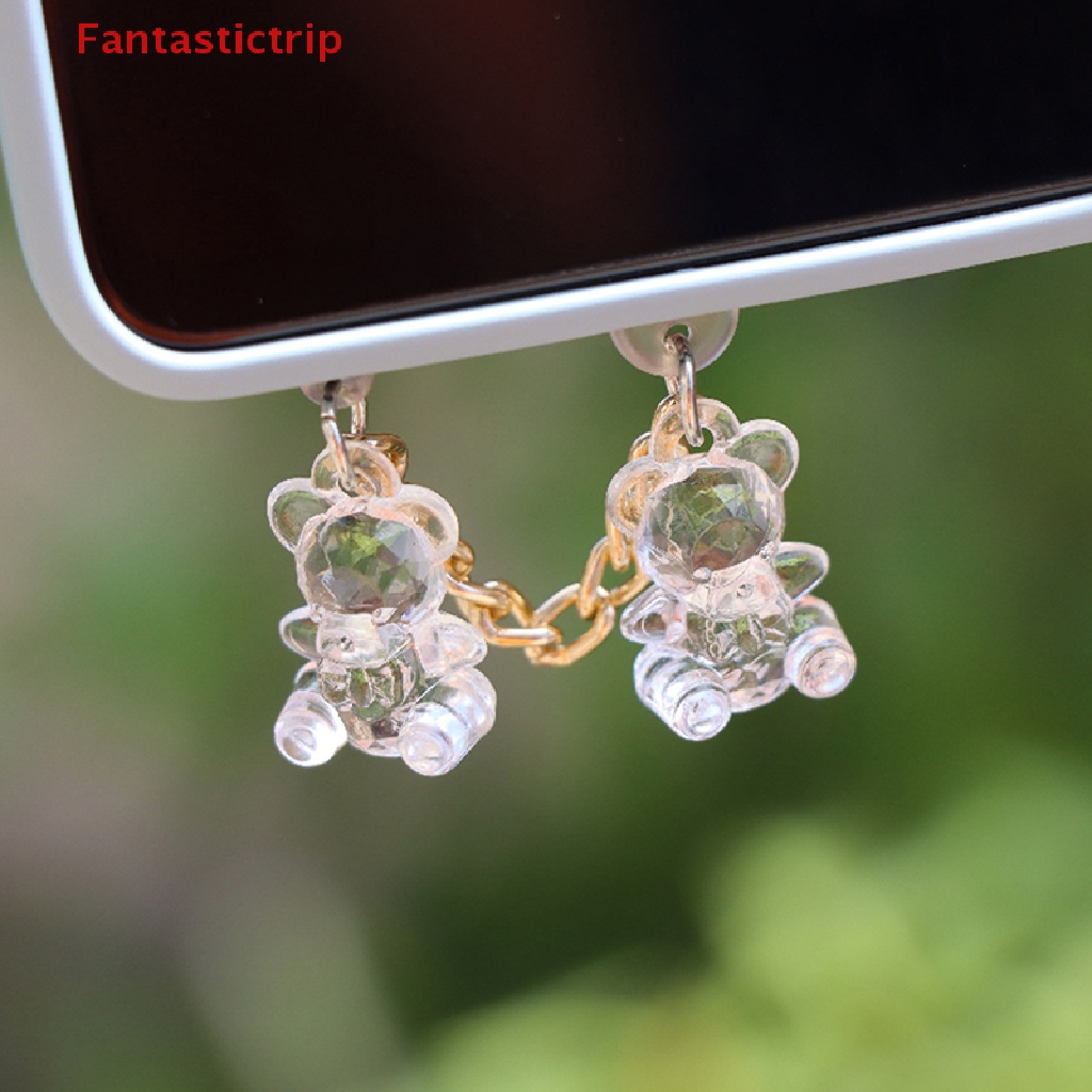 Nút Chống Bụi Cổng Sạc Điện Thoại Bằng Acrylic Hình Gấu Dễ Thương