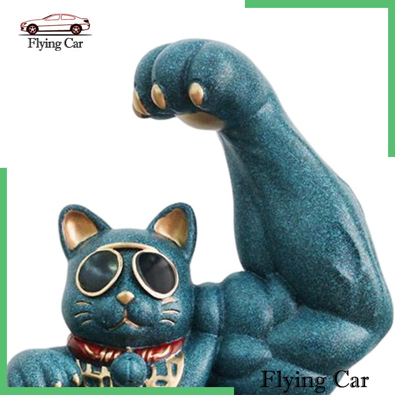 [Lzdjfmy2] Hộp Đựng Chìa Khóa Điêu Khắc Hình Mèo May Mắn Để Bàn Trang Trí