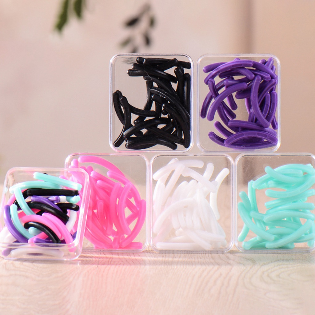 Hộp 30 Miếng Đệm Silicone Uốn Cong Lông Mi Độ Đàn Hồi Cao Thiết Kế Cong Kèm Hộp Đựng Dành Cho Bạn Nữ