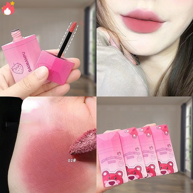 Son Môi Trang Điểm Màu Nhung Lì Lâu Trôi Có Thể Dùng Làm Phấn Trang Điểm Phong Cách Học Sinh Hiệu DAIMANPU