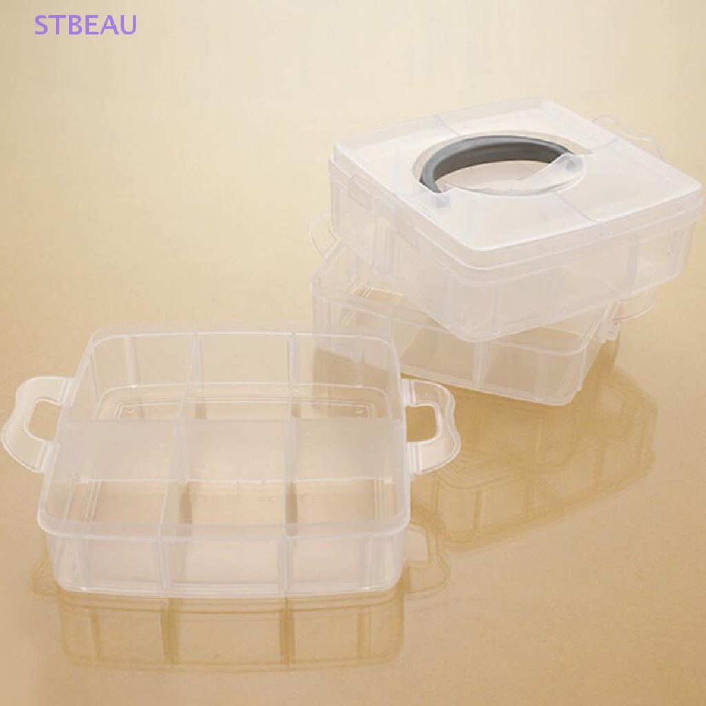 [Cxsteau] Hộp Nhựa 18 Ngăn Đựng Trang Sức Hạt 3 Lớp Có Thể Điều Chỉnh MME