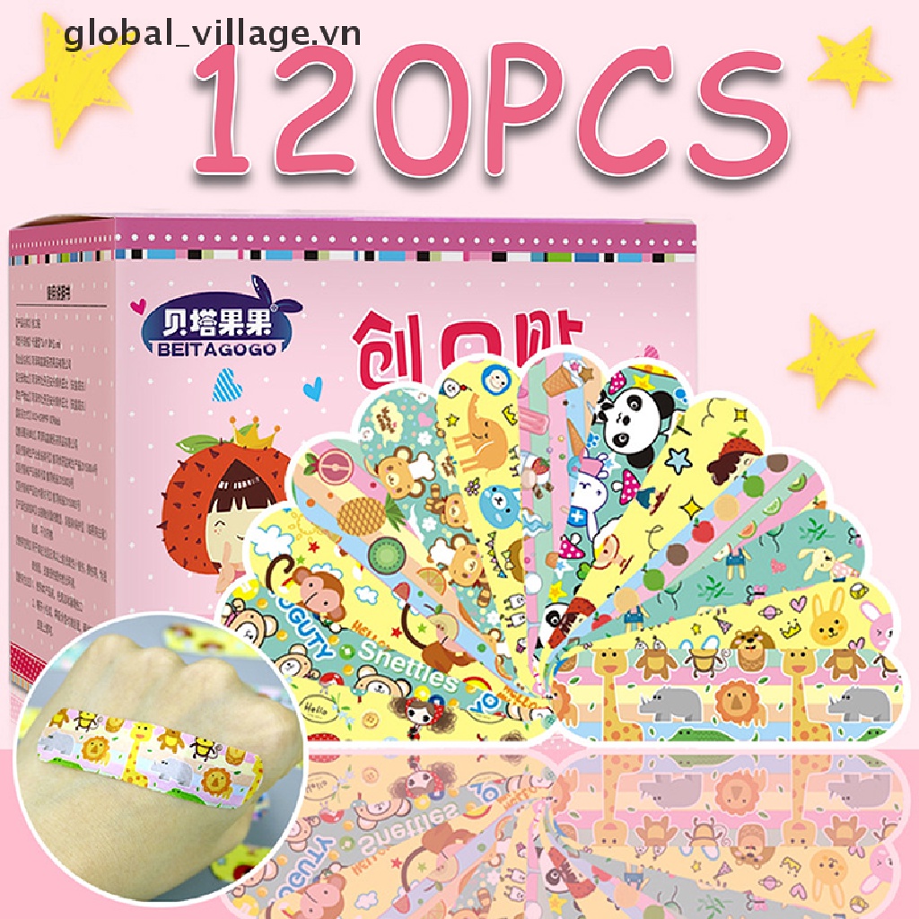 Set 120 Miếng Băng Cá Nhân Thoáng Khí Chống Nước Họa Tiết Hoạt Hình