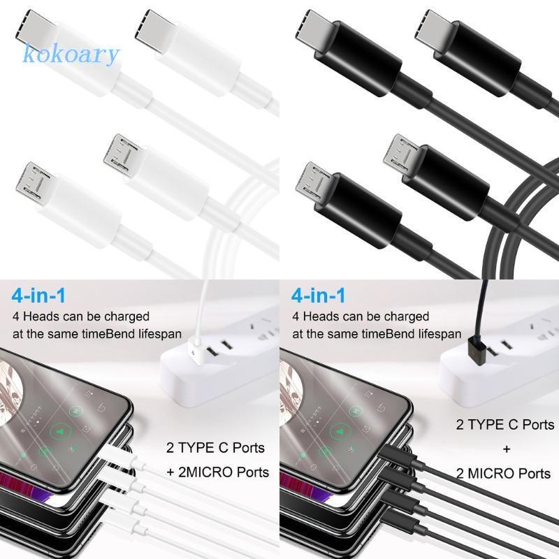 Dây Cáp Sạc Chuyển Đổi Utak 4 Trong 1 Từ USB Sang 2 Type-C + 2 Micro USB