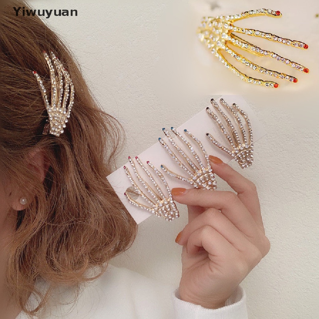 < Yiwuyuan > Kẹp Tóc Hình Bàn Tay Đầu Lâu Thời Trang Cho Nữ