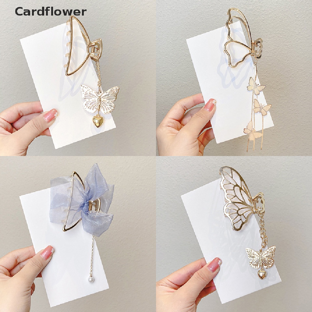 1 Kẹp Tóc Cánh Bướm Kim Loại Màu Vàng Cỡ Lớn Thời Trang Cho Nữ