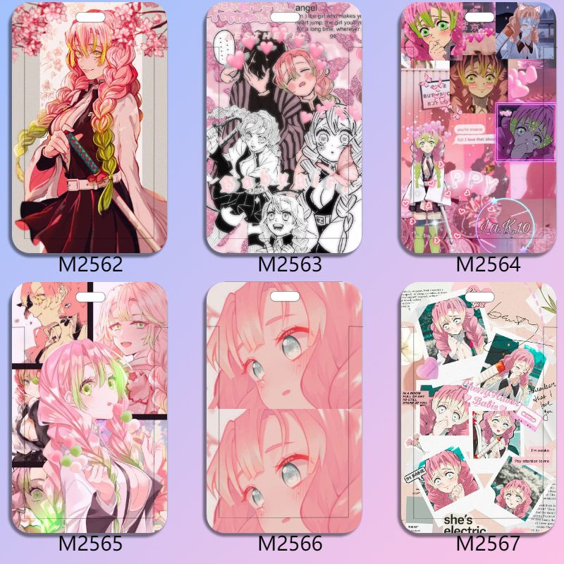 Set 2 Ví Đựng Thẻ Chống Nước In Hình Anime Demon Slayer Kanroji Mitsuri ID Dành Cho Nữ