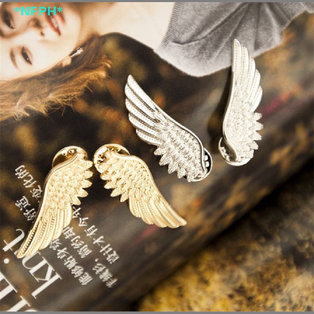 Bộ 2 Ghim Cài Áo Hình Đôi Cánh Thời Trang Cho Nữ Mới