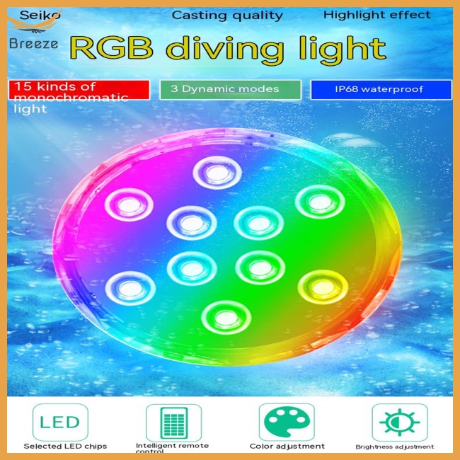 Đèn Led Chìm 5v Rgb Điều Khiển Từ Xa Nhiều Màu Sắc Dành Cho Bể Bơi