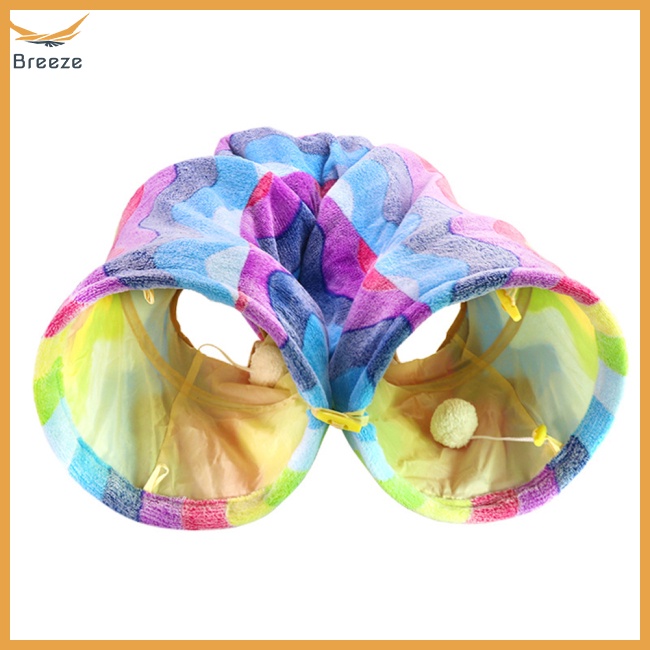 Đường Hầm Dài Thẳng Bằng Lông Nhung Chống Trầy Xước Có Thể Gập Lại Cho Mèo