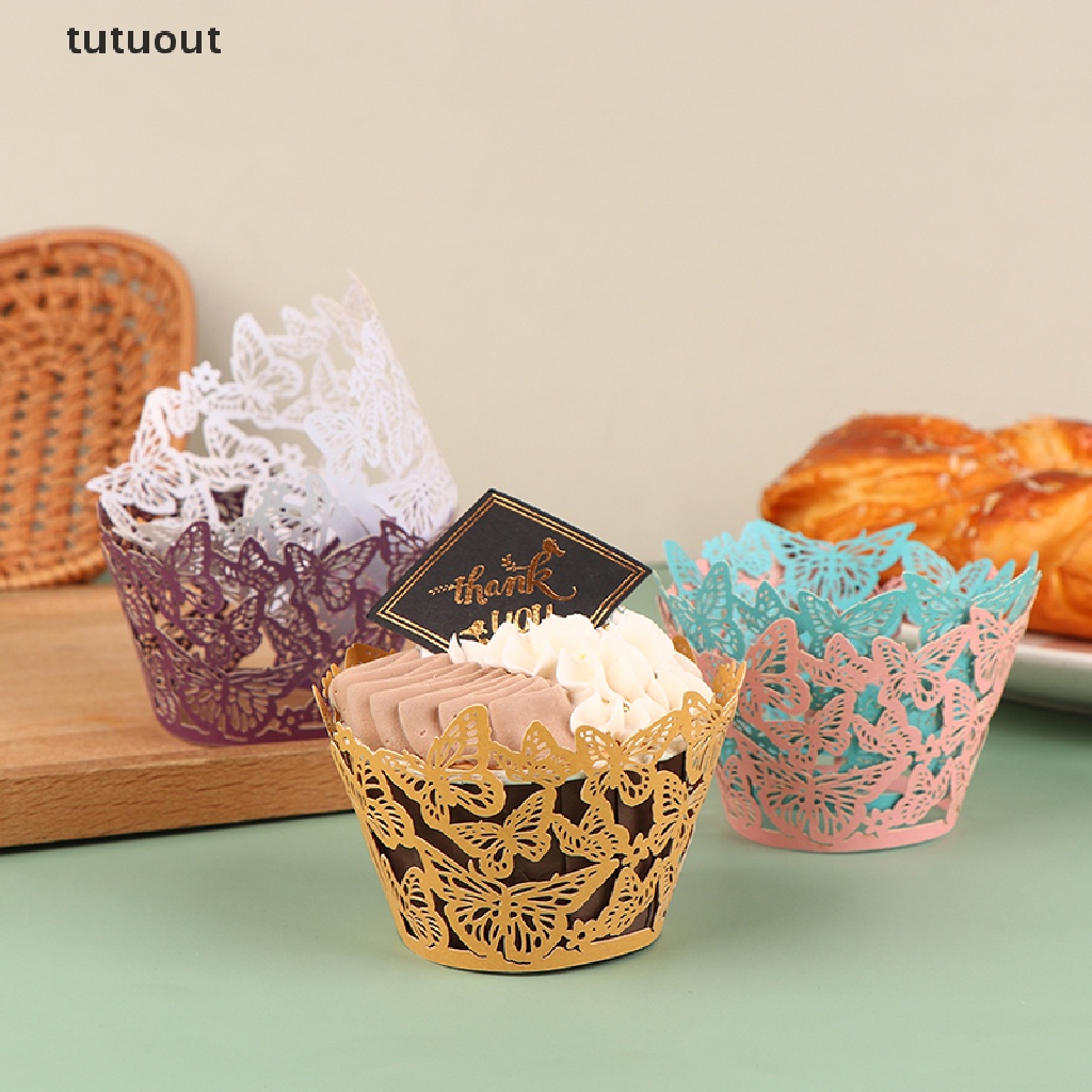 Bộ 10 Giấy Lót Bánh Cupcake Hình Bướm Xinh Xắn