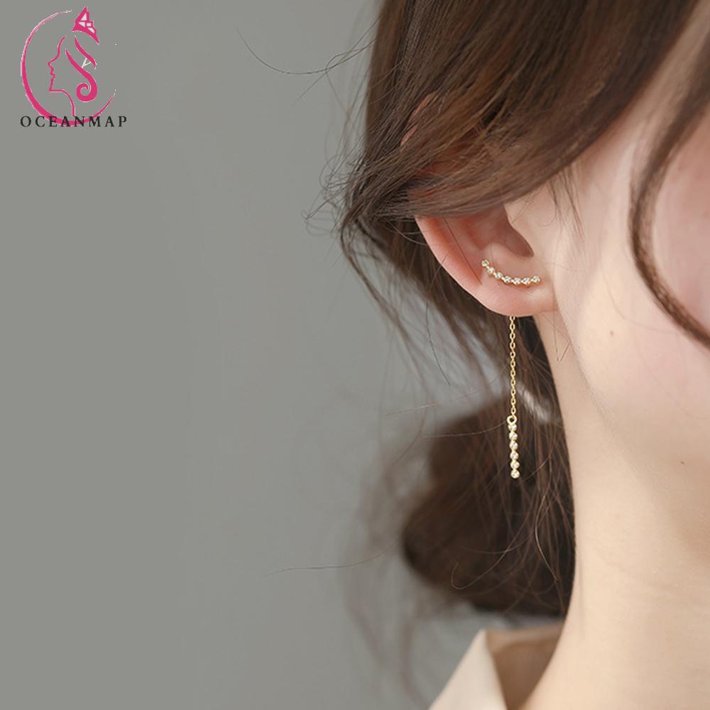 Cặp Bông Tai Thời Trang Hợp Kim Dáng Dài Phối Tua Rua Đầy Độc Đáo