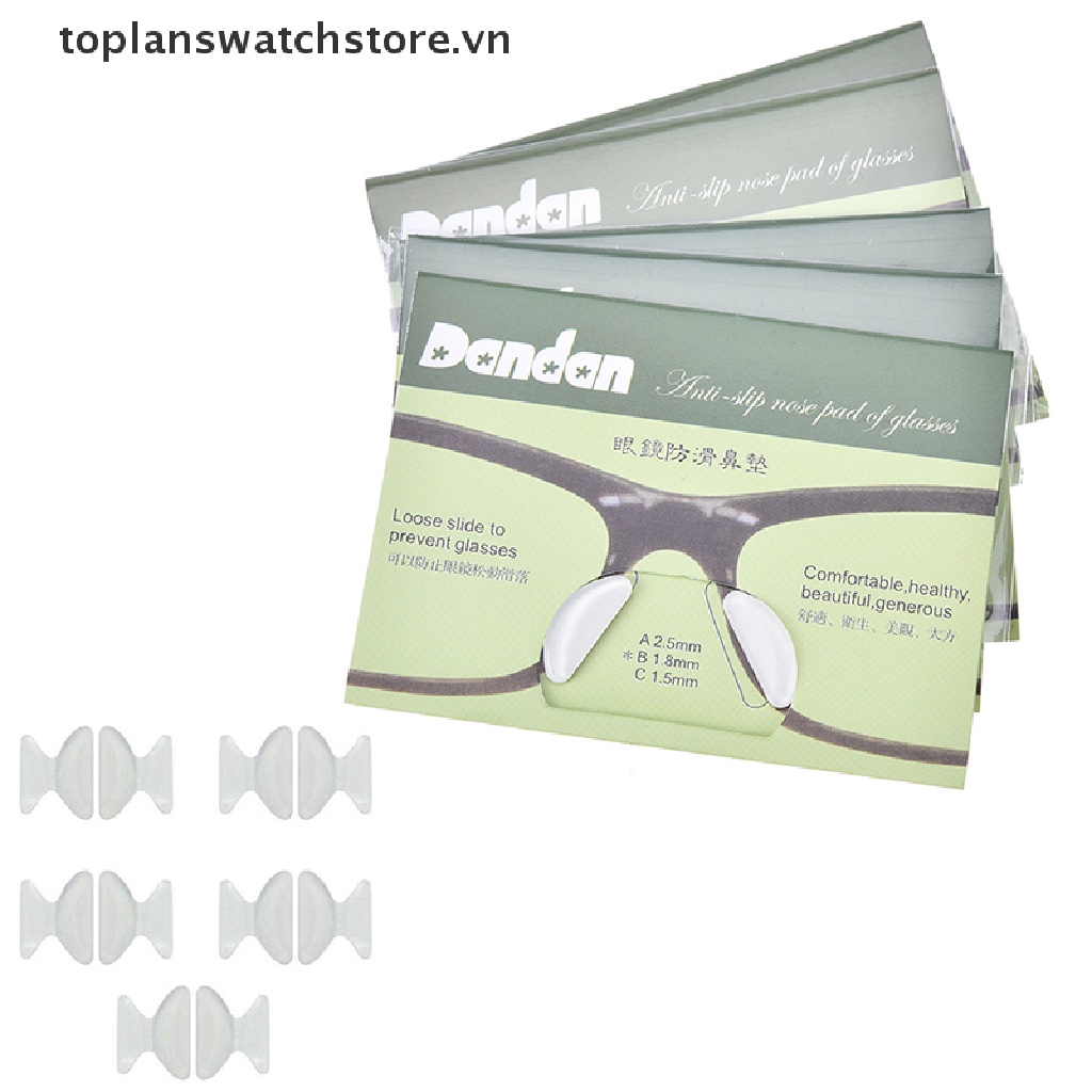 Set 5 Cặp Đệm Mũi Kính Mát 1.8mm Bằng Silicon Chống Trượt