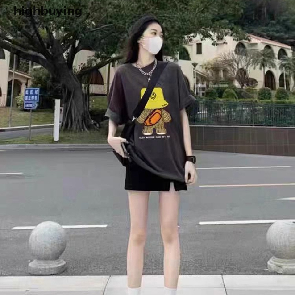 Áo Thun Nữ Tay Ngắn In Hình Gấu Thời Trang