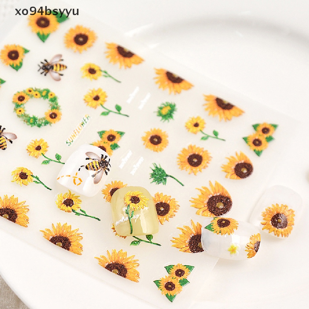 Miếng Dán Chuyển Nước Trang Trí Móng Tay Xo94Bsyu Họa Tiết Hoa Hướng Dương Xinh Xắn Cho Nữ VN