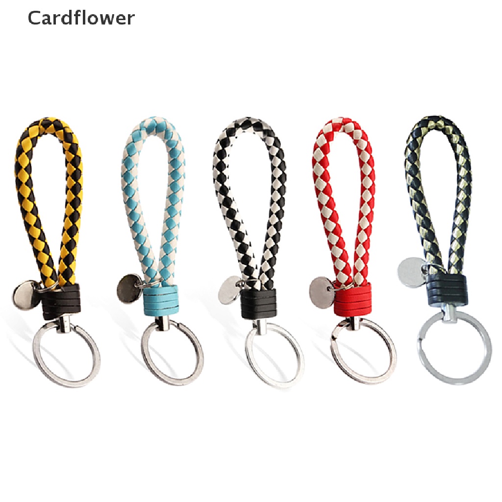 < Cardflower > Móc Chìa Khóa Xe Hơi / Túi Xách Da PU Bện Nhiều Màu Sắc Diy Đa Dạng