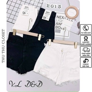 Quần short jean nữ đen, trắng vải denim bền đẹp dễ phối đồ