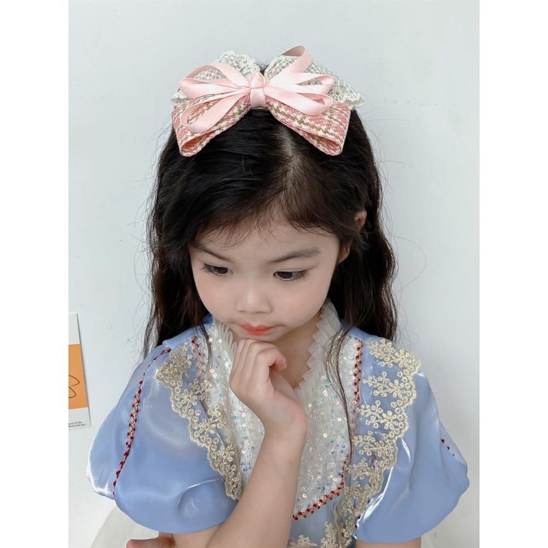 Kẹp Tóc Hình Nơ Ren Ruy Băng Phong Cách Hàn Quốc Cho Nữ