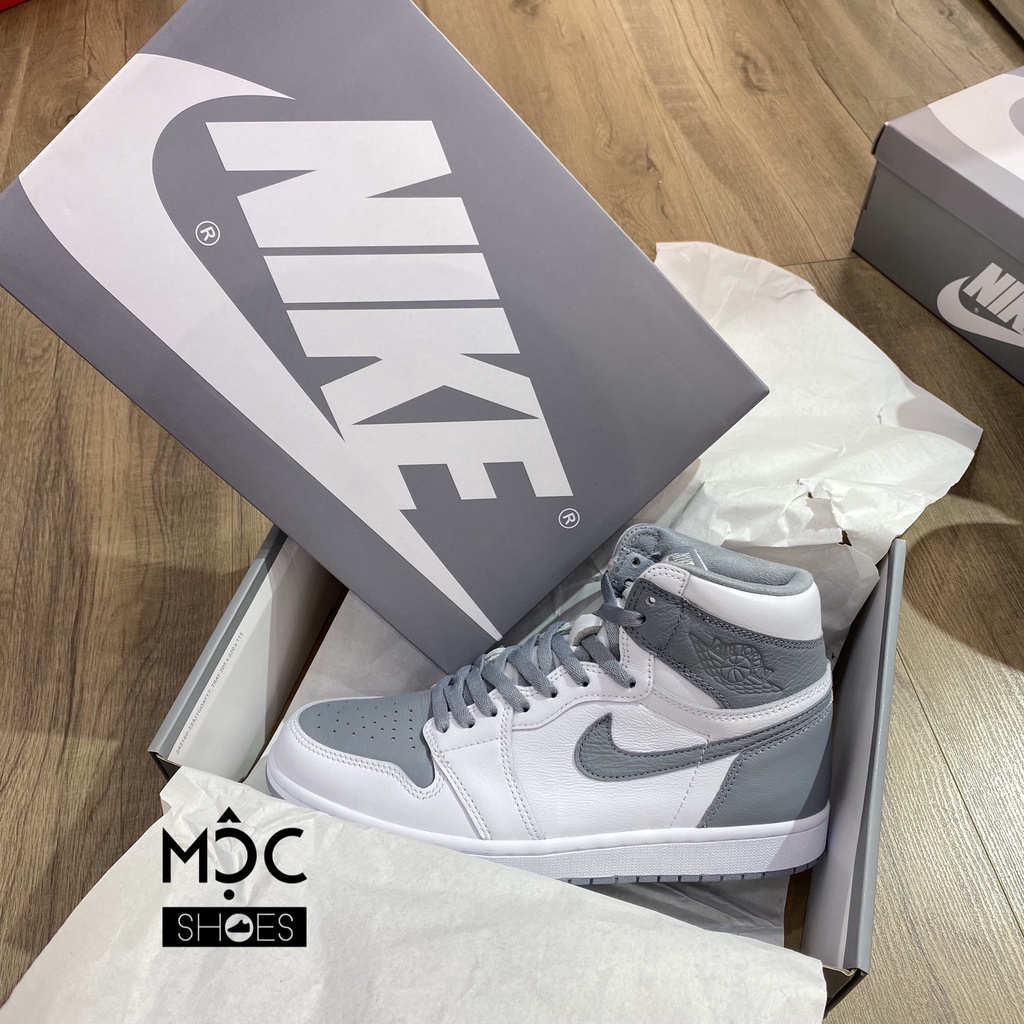 *CHÍNH HÃNG* Giày thể thao Sneaker NIKE Air Jordan 1 Retro High OG Stealth màu Xám Trắng - Code: 575441 - 037