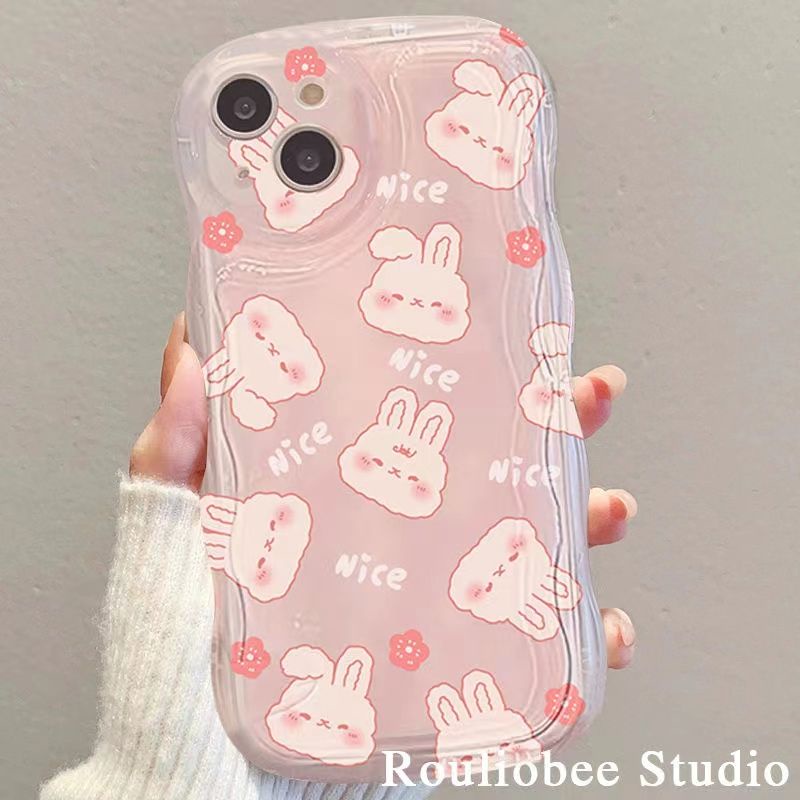 ✅Ốp Điện Thoại Hình Thỏ Hồng Cho Iphone13 Xr 1114pro12 promax 14 xs R2ES