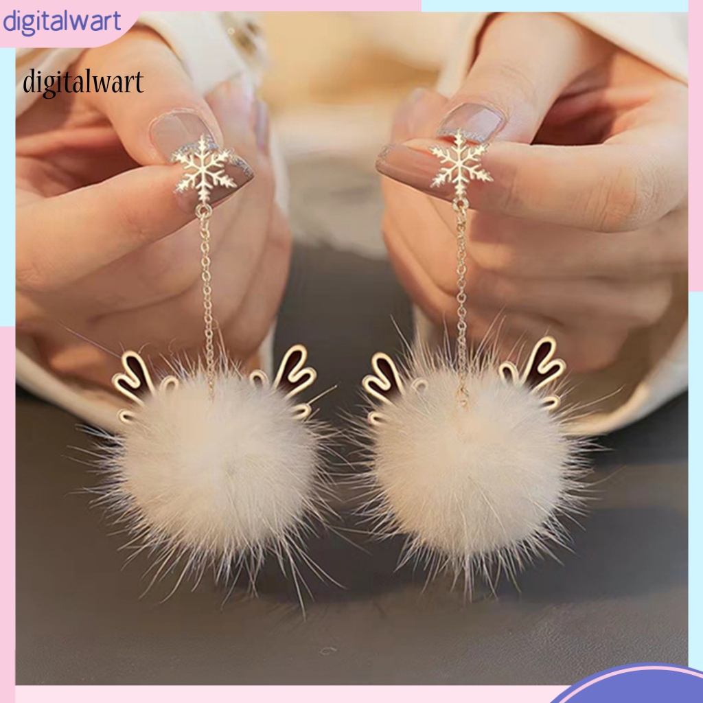 Kỹ Thuật Số| 1 Đôi Bông Tai Tua Rua Thiết Kế Hình Học Bằng Lông Chồn Cho Nữ