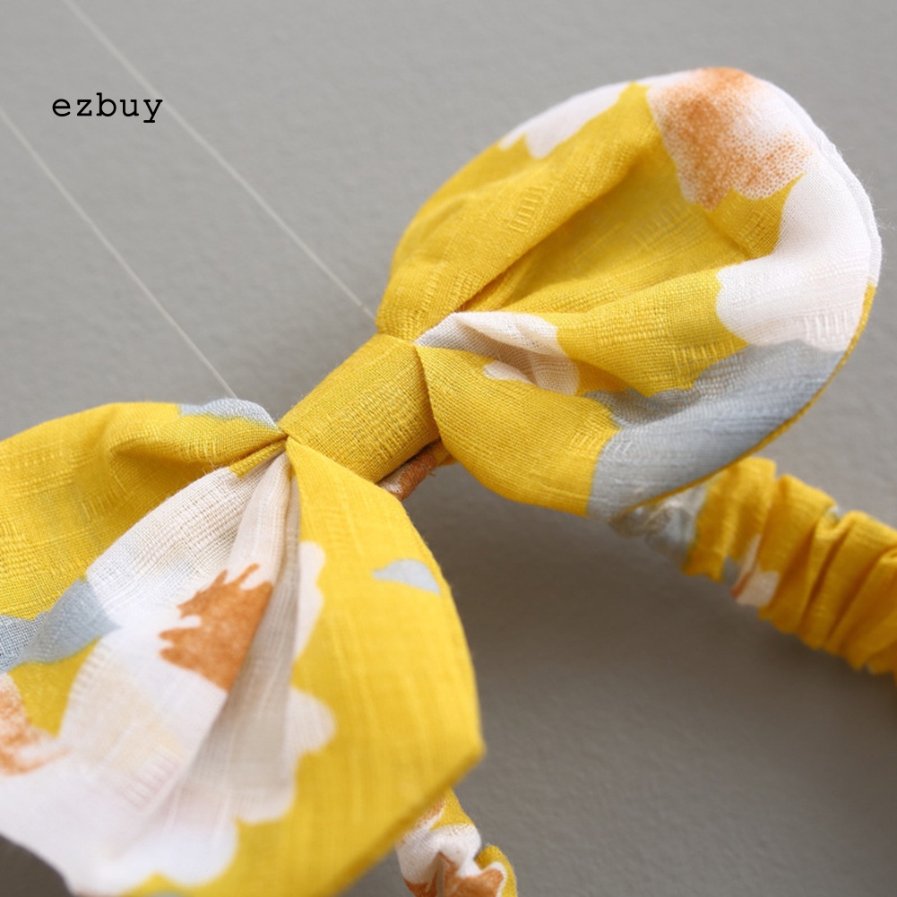 Set Đồ 3 Món Áo Thun Không Tay In Hoa + Quần Ngắn + Băng Đô Dành Cho Bé Gái