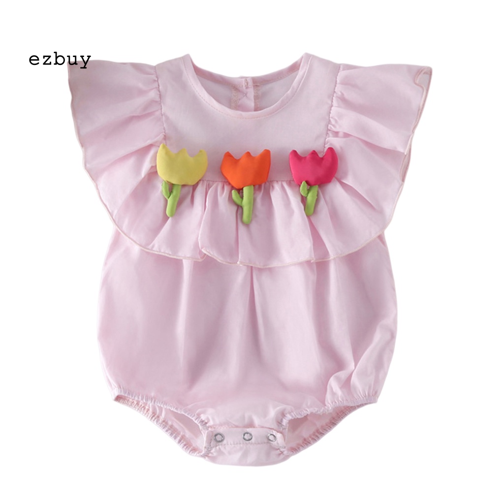 [EY] Áo Liền Quần Bằng Cotton Siêu Mềm Thân Thiện Với Da Không Có Xơ Vải Trang Trí Trong Nhà Mùa Hè Cho Trẻ Sơ Sinh