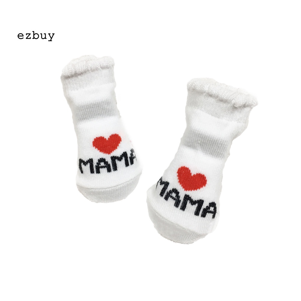 Tất Cotton Mềm Mại Ấm Áp In Chữ Mama / Papa Dễ Thương Cho Bé