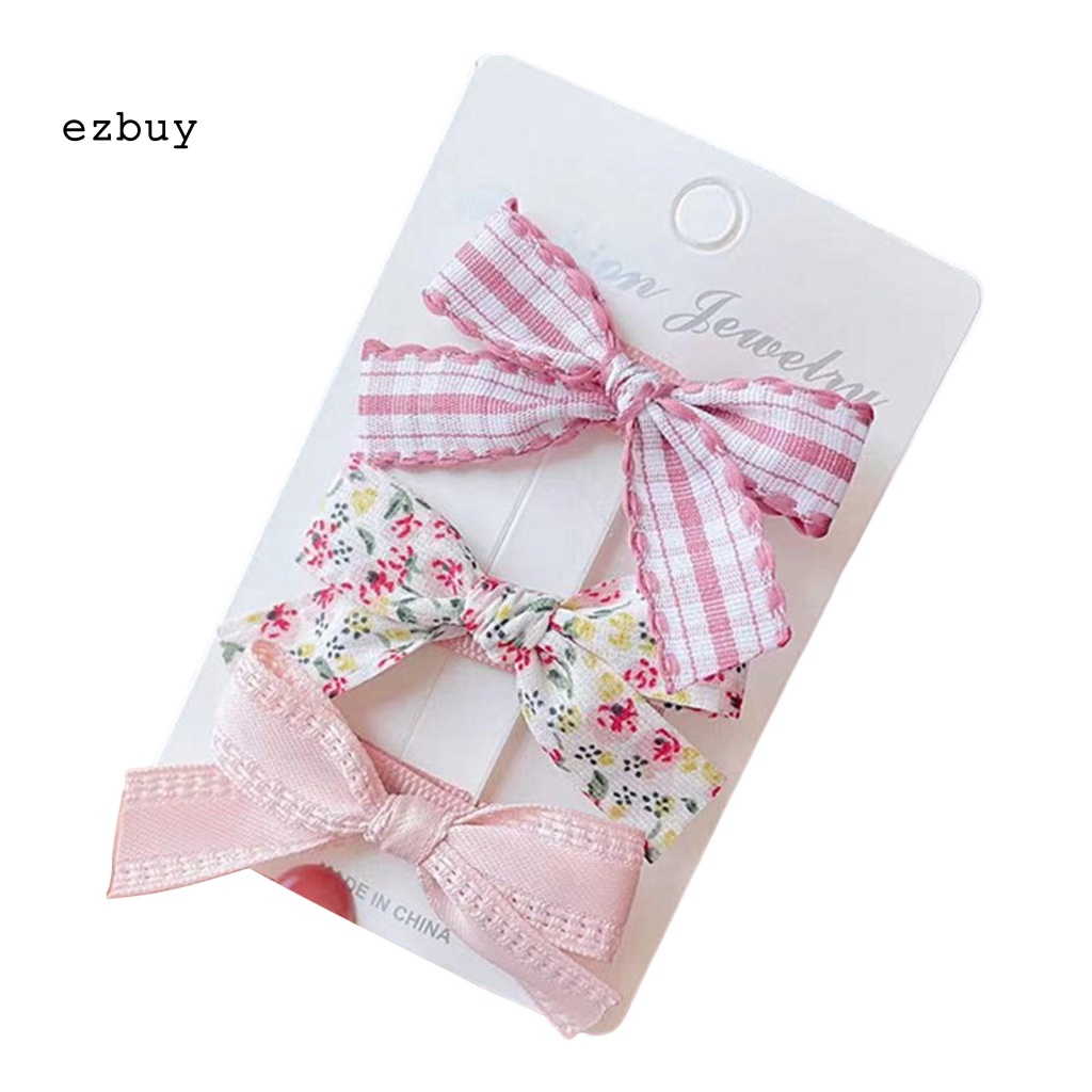 Kẹp Tóc Nơ In Hoa Dễ Thương Thoáng Khí Cho Bé Gái