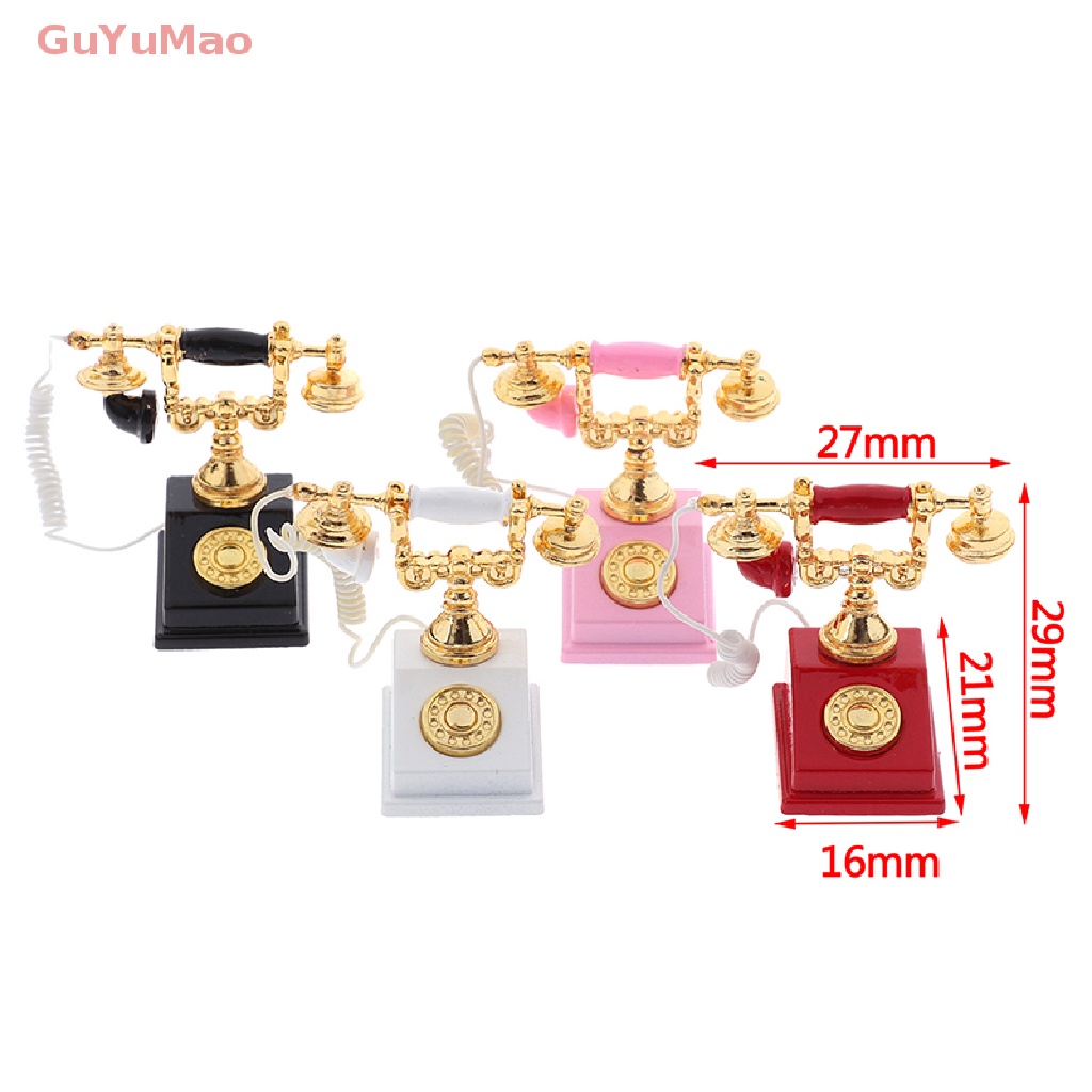 [cxGUYU] 1 Mô Hình Điện Thoại Di Động Cổ Điển Xoay Trang Trí Nhà Búp Bê Thu Nhỏ 1: 12 PRTA