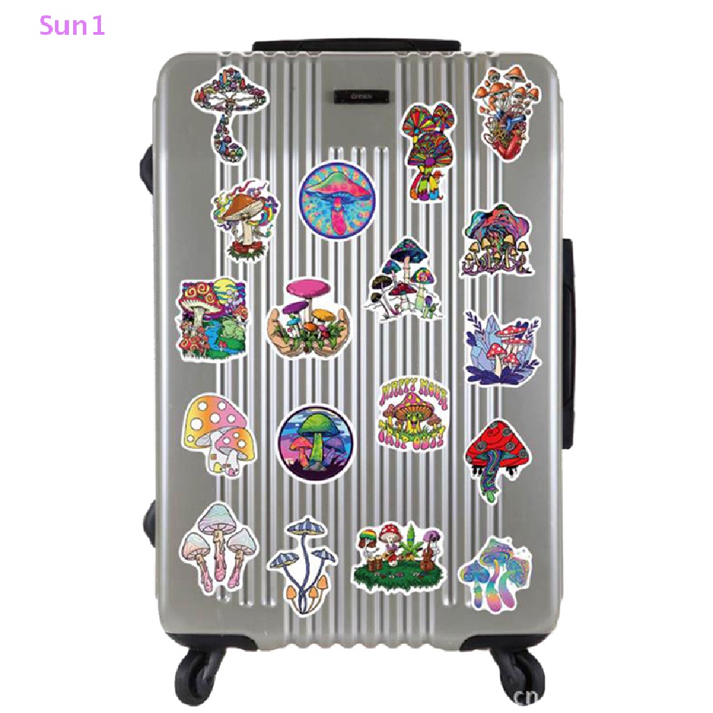 Bộ 50 Miếng Dán Hình Nấm Graffiti Sun1 > Psychedelic Trang Trí Đàn Guitar / Laptop / Ván Trượt