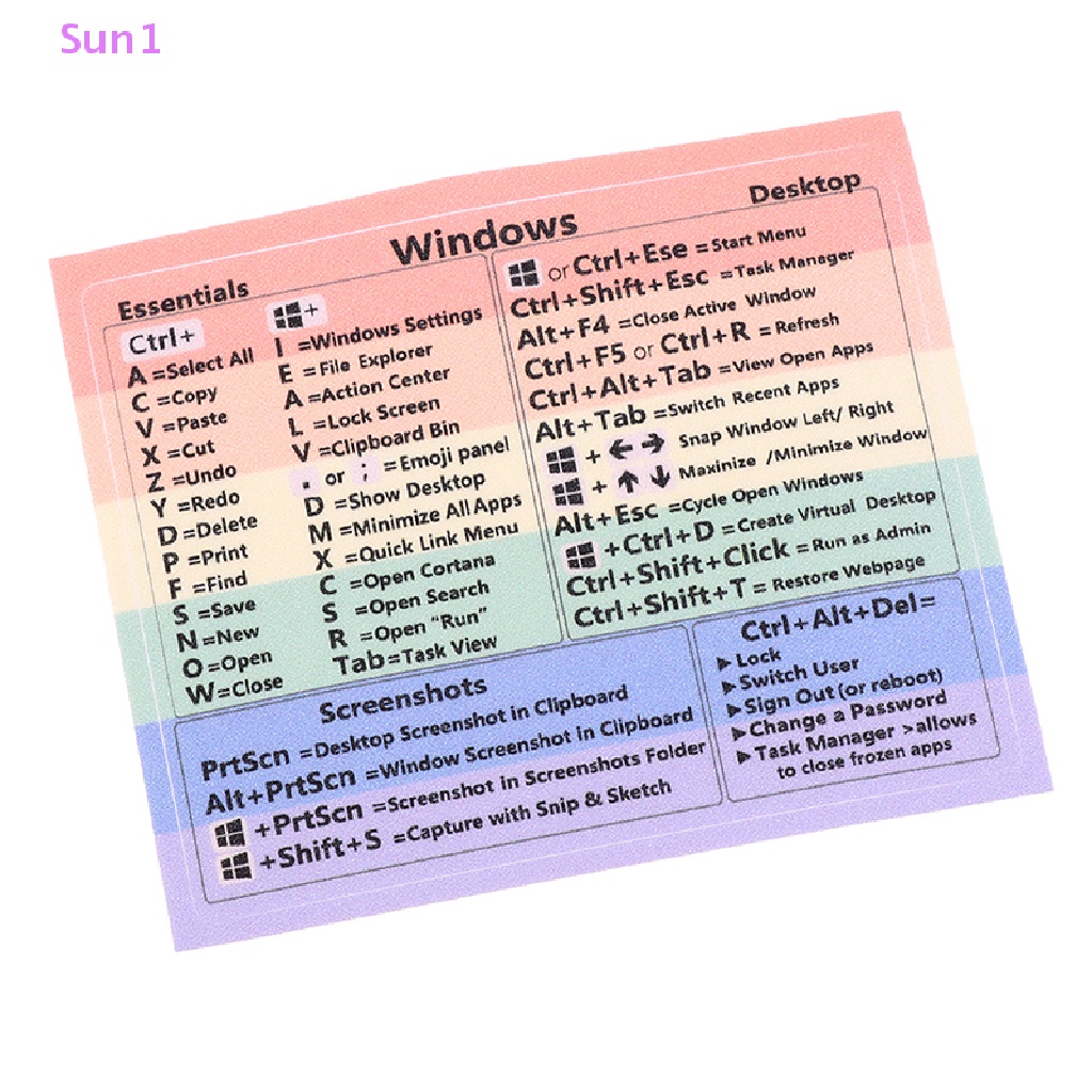 Sun1 > Sticker Dán Bàn Phím Cheat Cắt Ngắn Chống Nước Mưa Tốt
