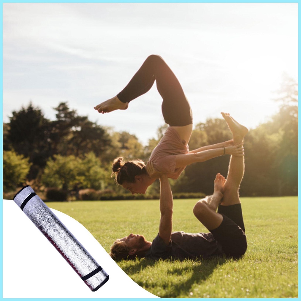 Thảm Cắm Trại 68.9x23.62inch Bằng Màng Nhôm Kèm 2 Dây Buộc Tiện Dụng